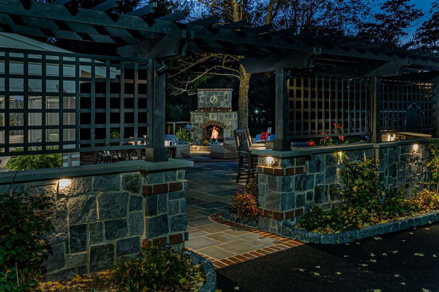 Custom Landscaping and Hardscaping With Patio by First Class Lawn Care