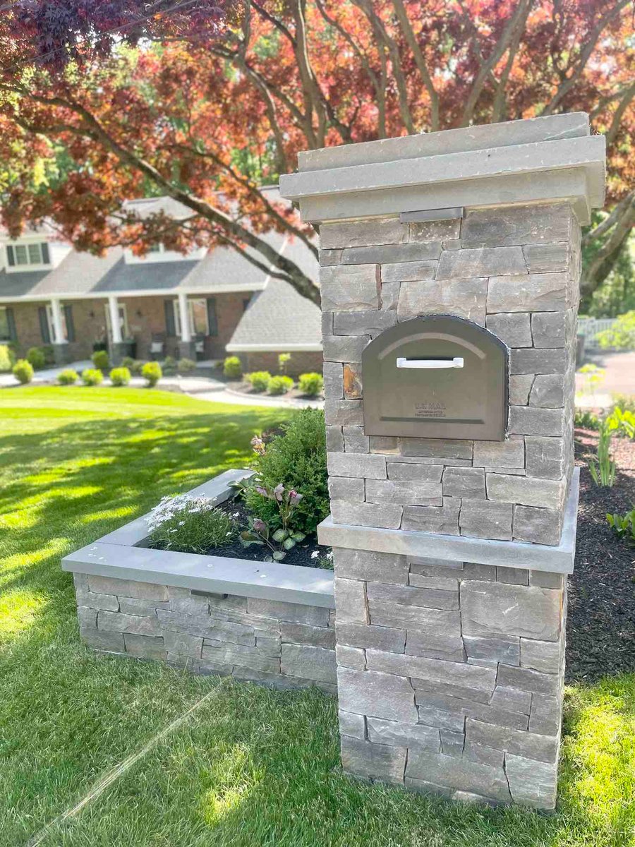 Custom Masonry Stone Mailbox by First Class Lawn Care