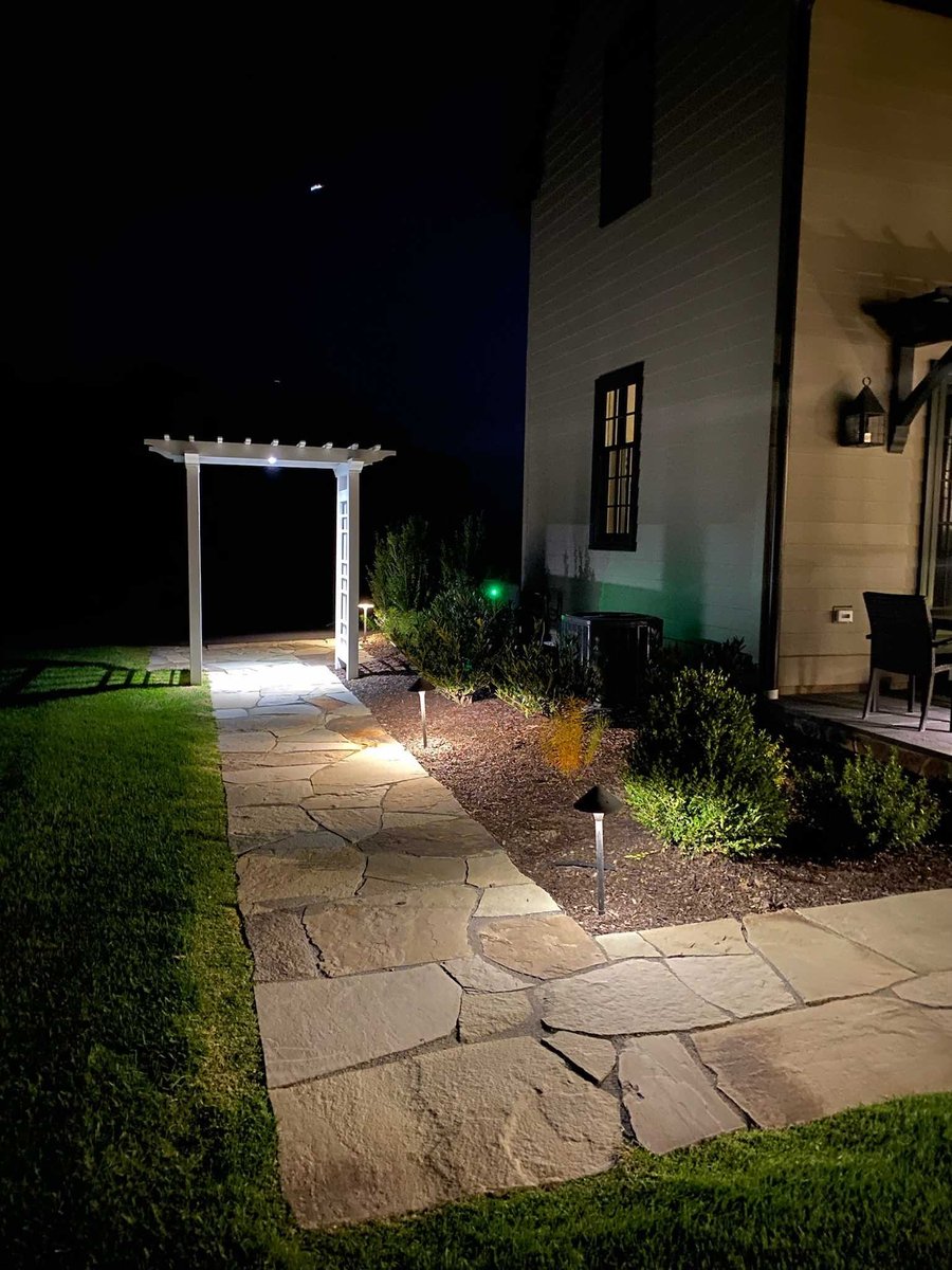 Custom Stone Walkway By First Class Lawn Care